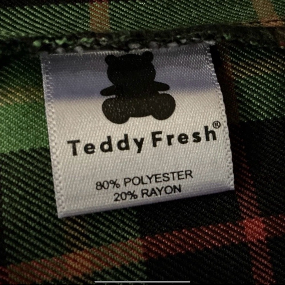 Vintage Y2K Teddy Fresh Cropped Plaid Jacket Zip Up Preppy Retro Grunge Size M - Picture 11 of 13